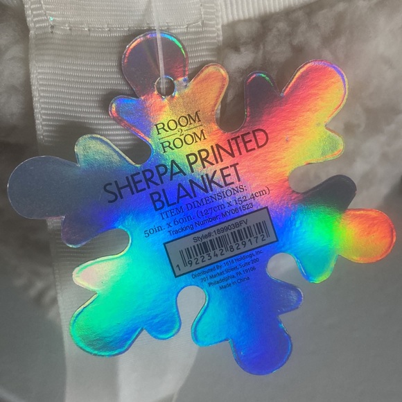 NWT Beautiful Cream Animal Print Sherpa Travel Throw Blanket w/ ❄️Gift Tag 50x60 - Picture 15 of 16